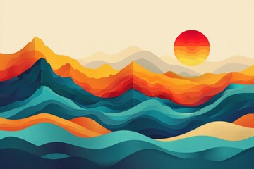 Abstract Mountain Landscape Art