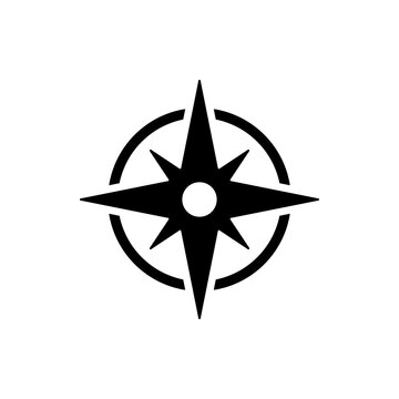 recommend clip art: navigation compass icon, modern vector isolated on white background.