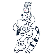 isolated black and white doodle illustration of female in vector. element for logo design postcard poster logo sticker