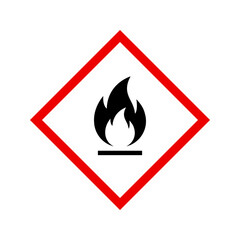 Flammable warning rhombus sign