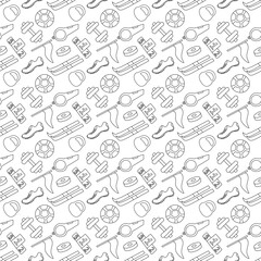 Seamless sport pattern. Background with sports icons