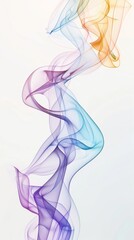 Abstract colorful smoke on white background, artistic design. Fluid dynamics concept