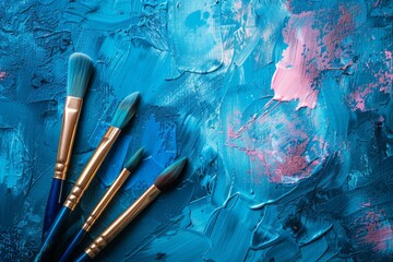 Fototapeta premium Vibrant Abstract Art Painting Brushes