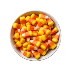 Candy Corn in White Bowl