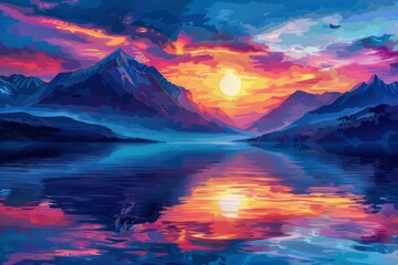 Colorful Mountain Sunrise