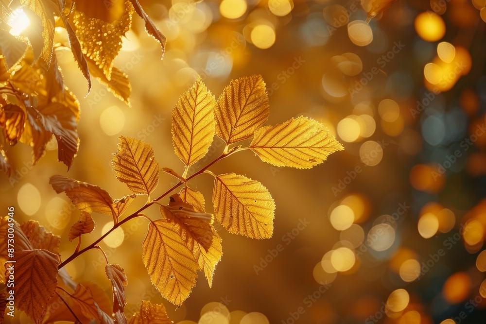 Canvas Prints Autumn sunlight through golden leaves