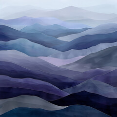 Obraz premium Misty Horizons: Abstract Mountain Landscape