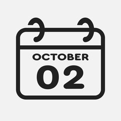 Icon page calendar day - 2 October