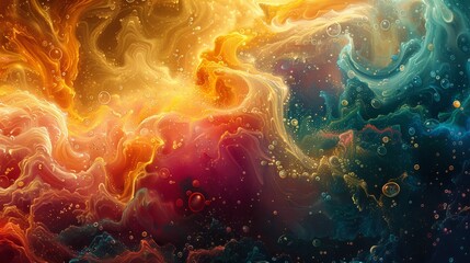Fototapeta premium Abstract cosmic explosion with vibrant colors, surreal galaxy concept