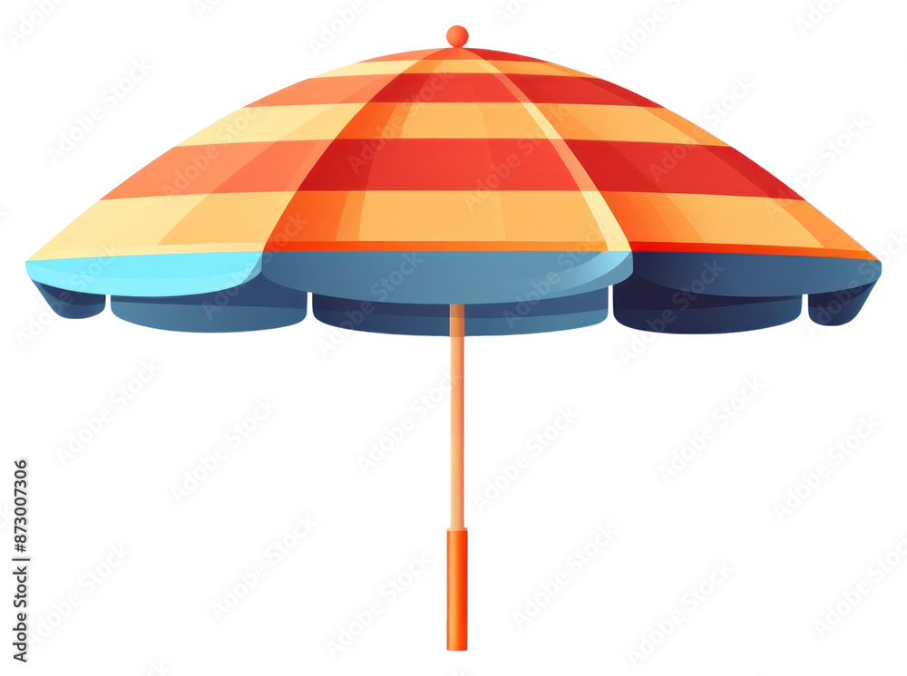 Sticker png beach umbrella cartoon white background architecture.