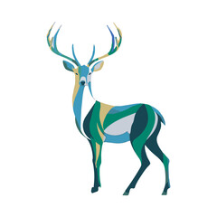 vector silhouette image of deer 