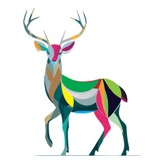 deer vector color illustration 