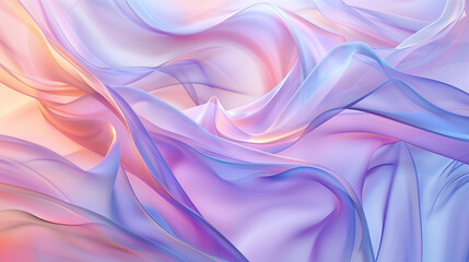 Obraz premium Abstract Colorful Flowing Fabric Waves in Pastel Shades of Purple and Pink, Fluid Gradient Background 