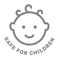 Product safe for children package stamp, safe for kids cosmetics and food label, vector