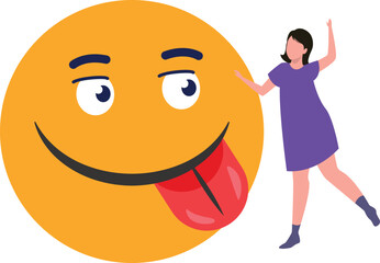 The girl is celebrating Emoji Day.