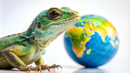 Fototapeta premium World Lizard Day. Copy Space