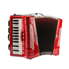 Red Accordion on a transparent background