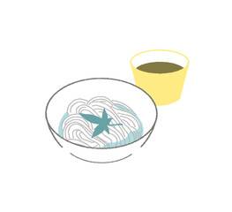 素麺のイラスト素材 カットイラスト ソーメン