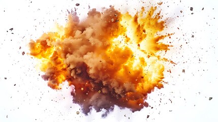 Intense Explosion Creates a Cloud of Smoke and Debris