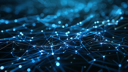 Obraz premium Futuristic Circuit Pathways: Glowing Digital Network