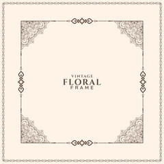 Traditional artistic floral frame beautiful background