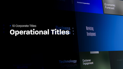 Operational Titles | 10 Motion Titles with Control Panels