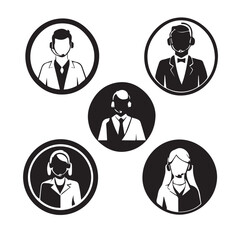 Customer Service logo black and white color