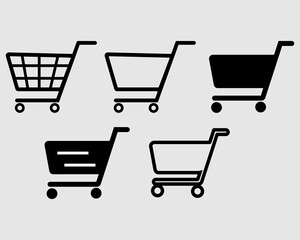 Shopping Cart Vector Flat Icon, Symbol, Sign Design