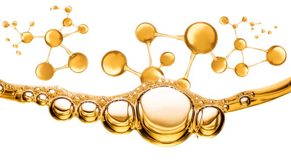 Golden molecules with biological and chemical concept