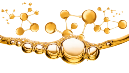Golden molecules with biological and chemical concept