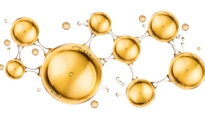 Golden molecules with biological and chemical concept