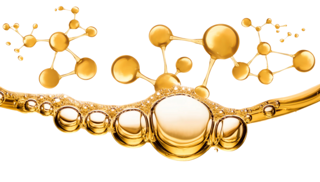 Golden molecules with biological and chemical concept