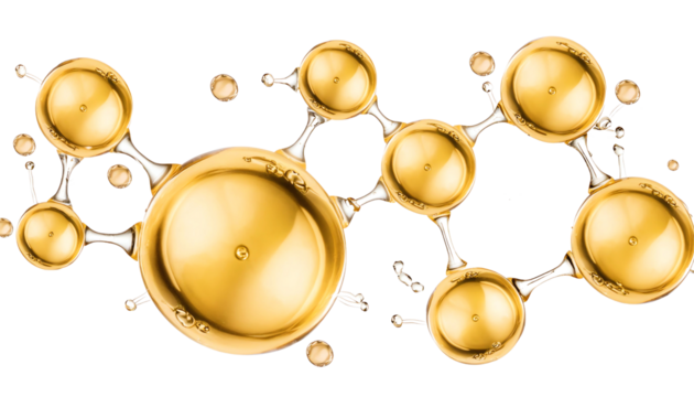 Golden molecules with biological and chemical concept