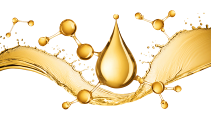 Golden molecules with biological and chemical concept