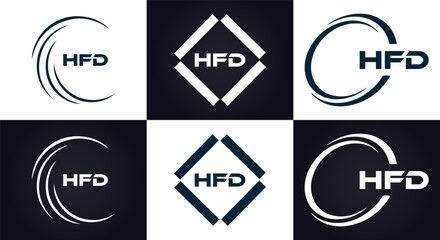 HFD logo. H F D design. White HFD letter. HFD, H F D letter logo design. H F D letter logo design in GOLD, GOLDEN LOGO, THREE, style. letter logo set in one artboard. H F D letter logo vector design.	