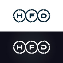 HFD logo. H F D design. White HFD letter. HFD, H F D letter logo design. H F D letter logo design in GOLD, GOLDEN LOGO, THREE, style. letter logo set in one artboard. H F D letter logo vector design.	
