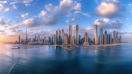 Obraz premium City Scape, Dubai Panorama. City Scape, Jumeirah Beach Residence, Dubai.