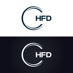 HFD logo. H F D design. White HFD letter. HFD, H F D letter logo design. H F D letter logo design in GOLD, GOLDEN LOGO, THREE, style. letter logo set in one artboard. H F D letter logo vector design.	
