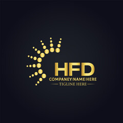 HFD logo. H F D design. White HFD letter. HFD, H F D letter logo design. H F D letter logo design in GOLD, GOLDEN LOGO, THREE, style. letter logo set in one artboard. H F D letter logo vector design.	