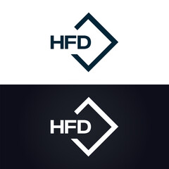 HFD logo. H F D design. White HFD letter. HFD, H F D letter logo design. H F D letter logo design in GOLD, GOLDEN LOGO, THREE, style. letter logo set in one artboard. H F D letter logo vector design.	