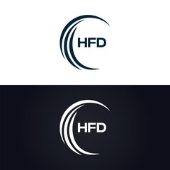 HFD logo. H F D design. White HFD letter. HFD, H F D letter logo design. H F D letter logo design in GOLD, GOLDEN LOGO, THREE, style. letter logo set in one artboard. H F D letter logo vector design.	