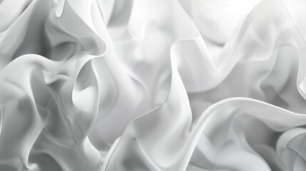 Fototapeta premium Contemporary abstract background in white and grey, with a focus on soft, overlapping circles that create a fluid, dynamic pattern, close-up view.