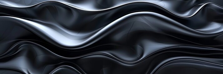 Obraz premium 3D black wavy shapes abstract elegant background 