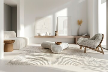 Minimalist interior design with neutral tones and natural light.