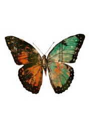Butterfly in vintage mixed media style