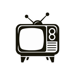 retro vintage television logo vector illustration template design