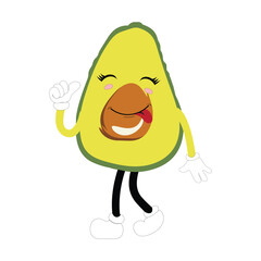Cartoon avocados mascot characters, hand drawn doodle style cartoon character illustration icon design avocado cartoon
