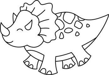 Triceratops Dinosaur Line Art © adinuranjaya