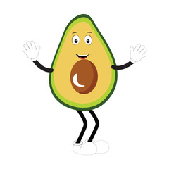 Cartoon avocados mascot characters, hand drawn doodle style cartoon character illustration icon design avocado cartoon
