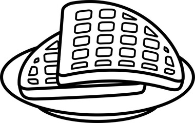 Waffles illustration outline vector